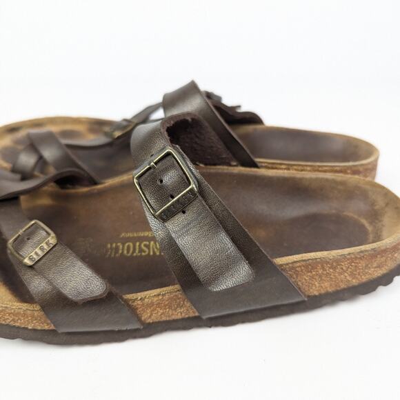 Birkenstock Brown Oiled Leather Mayari Sandals Size 41 - Picture 8 of 9